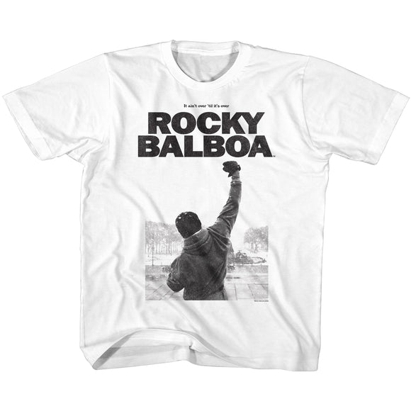 Rocky Kids T-Shirt Top Of Stairs It Ain't Over Til It's Over White Tee - Yoga Clothing for You