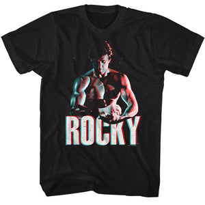 Rocky T-Shirt 3D Muscle Flex Black Tee - Yoga Clothing for You