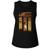 Rocky Adonis Creed Sunrise Training Ladies Sleeveless Muscle Black Tank Top