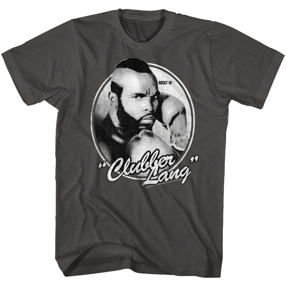 Rocky Tall T-Shirt Clubber Lang B&W Portrait Black Tee - Yoga Clothing for You