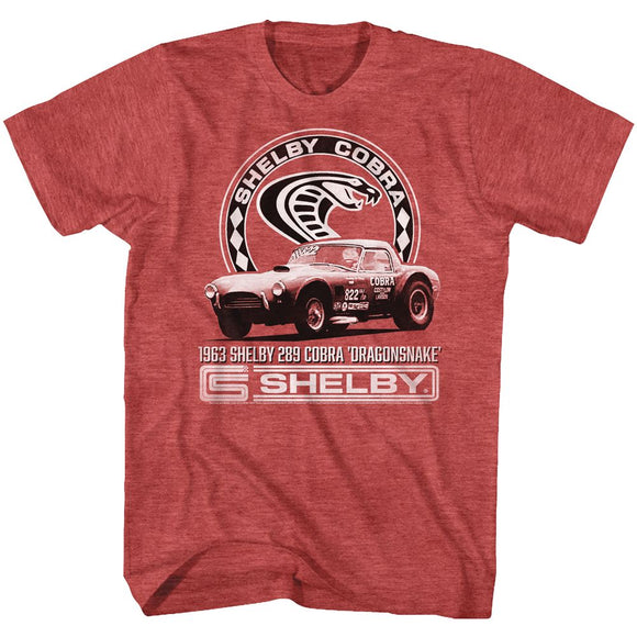 Shelby T-Shirt 1963 289 Cobra Red Heather Tee - Yoga Clothing for You