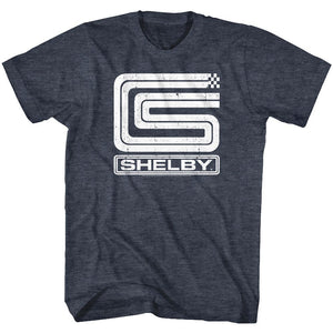 Carroll Shelby Logo T-Shirt Navy Heather Tee - Yoga Clothing for You