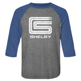 Shelby T-Shirt Vintage Logo Grey/Royal Raglan Tee - Yoga Clothing for You