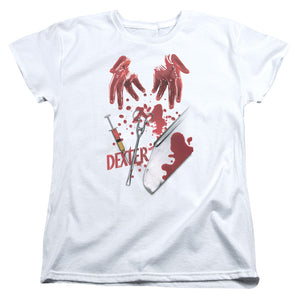 Dexter Womens T-Shirt Tools White Tee - Yoga Clothing for You