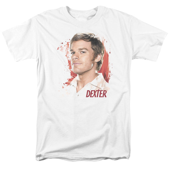 Dexter T-Shirt Blood Splatter Portrait White Tee - Yoga Clothing for You