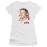 Dexter Juniors T-Shirt Blood Splatter Portrait White Tee - Yoga Clothing for You