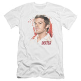Dexter Premium Canvas T-Shirt Blood Splatter Portrait White Tee - Yoga Clothing for You