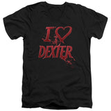 Dexter Slim Fit V-Neck T-Shirt I Love Dexter Black Tee - Yoga Clothing for You