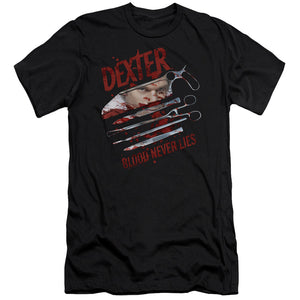 Dexter Premium Canvas T-Shirt Blood Never Lies Black Tee - Yoga Clothing for You