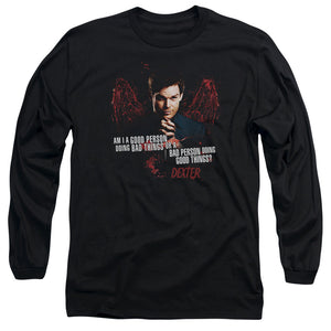 Dexter Long Sleeve T-Shirt Good or Bad Person Black Tee - Yoga Clothing for You