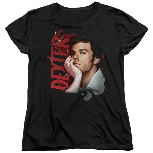 Dexter Womens T-Shirt Poster Photo Black Tee - Yoga Clothing for You
