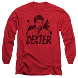 Dexter Long Sleeve T-Shirt Dexter Blood Splatter Portrait Red Tee - Yoga Clothing for You