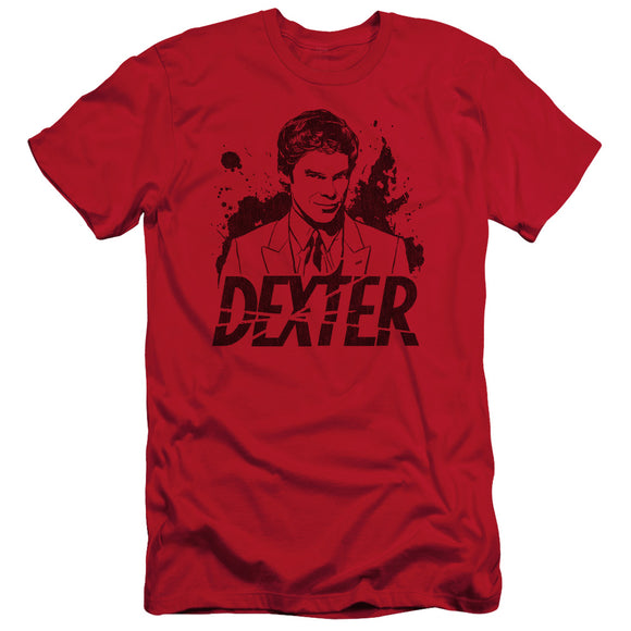 Dexter Slim Fit T-Shirt Dexter Blood Splatter Portrait Red Tee - Yoga Clothing for You