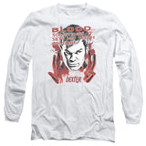 Dexter Long Sleeve T-Shirt Blood White Tee - Yoga Clothing for You