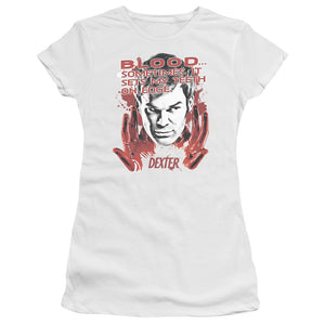 Dexter Juniors T-Shirt Blood White Tee - Yoga Clothing for You