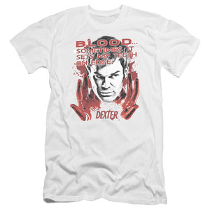 Dexter Premium Canvas T-Shirt Blood White Tee - Yoga Clothing for You