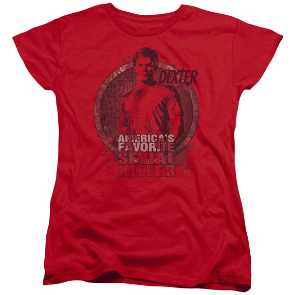 Dexter Womens T-Shirt Dexter Americas Favorite Red Tee - Yoga Clothing for You