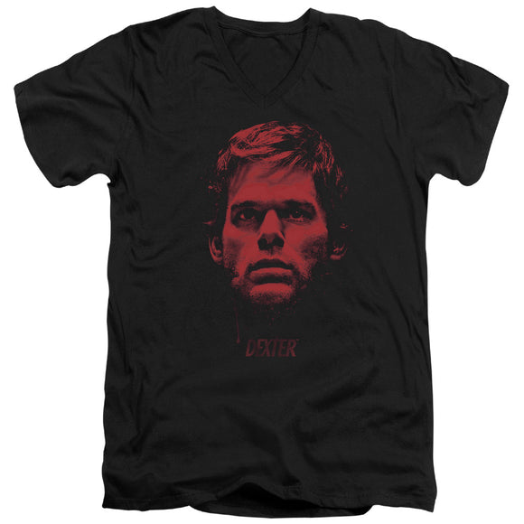 Dexter Slim Fit V-Neck T-Shirt Bloody Face Black Tee - Yoga Clothing for You