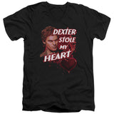 Dexter Slim Fit V-Neck T-Shirt Dexter Stole My Heart Black Tee - Yoga Clothing for You