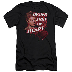 Dexter Premium Canvas T-Shirt Dexter Stole My Heart Black Tee - Yoga Clothing for You