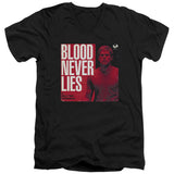 Dexter Slim Fit V-Neck T-Shirt Blood Never Lies Black Tee - Yoga Clothing for You