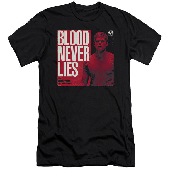 Dexter Premium Canvas T-Shirt Blood Never Lies Black Tee - Yoga Clothing for You