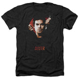 Dexter Heather T-Shirt Portrait Black Tee - Yoga Clothing for You