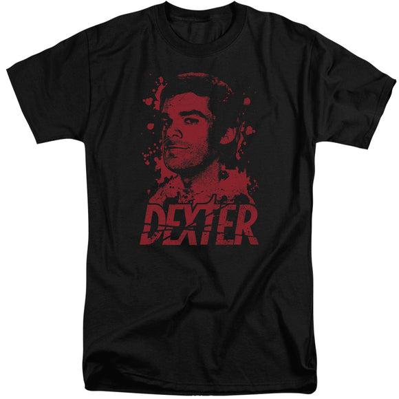 Dexter Tall T-Shirt Blood Splatter Black Tee - Yoga Clothing for You