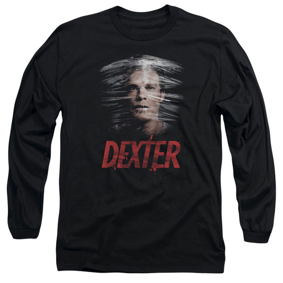 Dexter Long Sleeve T-Shirt Plastic Wrap Black Tee - Yoga Clothing for You