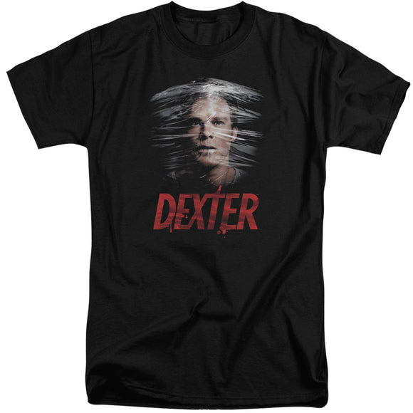 Dexter Tall T-Shirt Plastic Wrap Black Tee - Yoga Clothing for You