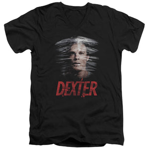 Dexter Slim Fit V-Neck T-Shirt Plastic Wrap Black Tee - Yoga Clothing for You