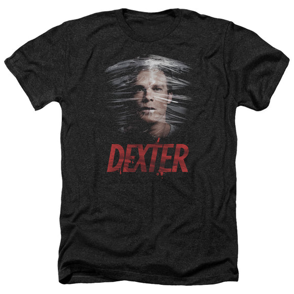 Dexter Heather T-Shirt Plastic Wrap Black Tee - Yoga Clothing for You