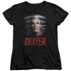 Dexter Womens T-Shirt Plastic Wrap Black Tee - Yoga Clothing for You