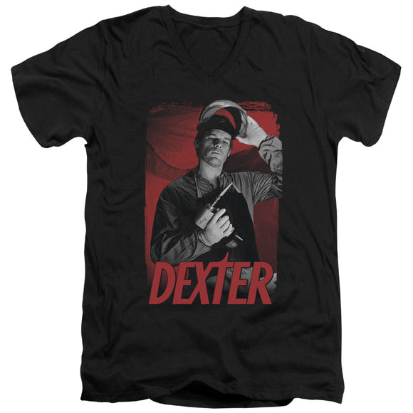 Dexter Slim Fit V-Neck T-Shirt Drill Black Tee - Yoga Clothing for You