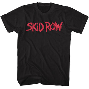 Skid Row T-Shirt Red Logo Black Tee - Yoga Clothing for You