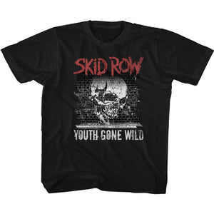 Skid Row Kids T-Shirt Youth Gone Wild Graffiti Black Tee - Yoga Clothing for You