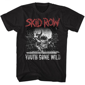 Skid Row T-Shirt Youth Gone Wild Graffiti Black Tee - Yoga Clothing for You