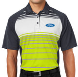 Mens Ford Logo Stripe Polo Shirt - Yoga Clothing for You