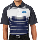 Mens Ford Logo Stripe Polo Shirt - Yoga Clothing for You
