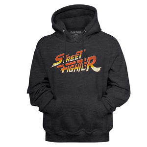Street Fighter Logo Charcoal Heather Pullover Hoodie - Yoga Clothing for You