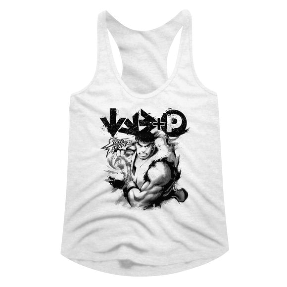 Street Fighter Ladies Racerback Tanktop Hadoken Attack Tank - Yoga Clothing for You