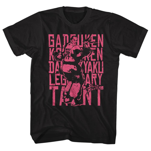 Street Fighter Legendary Taunt Black Tall T-shirt - Yoga Clothing for You
