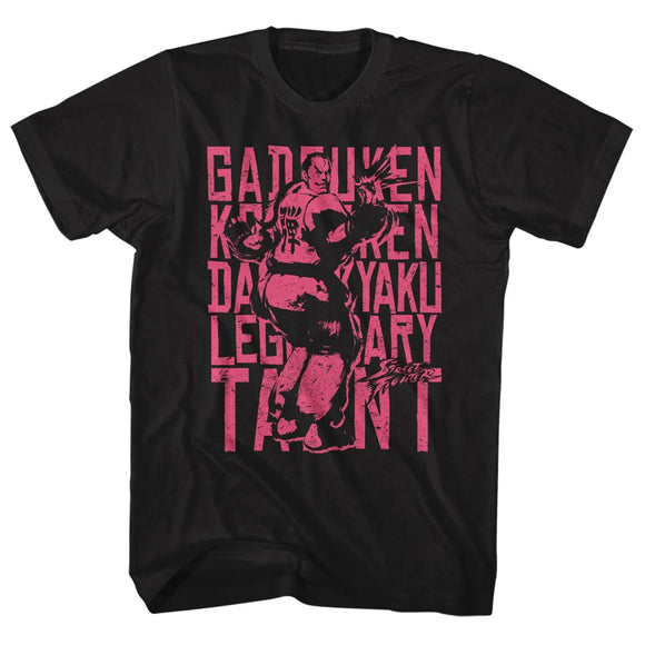 Street Fighter Legendary Taunt Black T-shirt - Yoga Clothing for You
