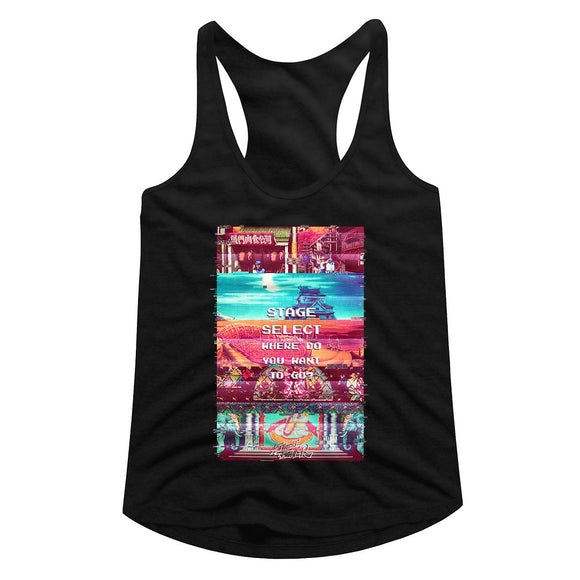 Street Fighter Ladies Racerback Tanktop Stage Select Tank - Yoga Clothing for You