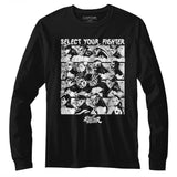 Street Fighter Long Sleeve T-Shirt Select Your Fighter Black Tee - Yoga Clothing for You