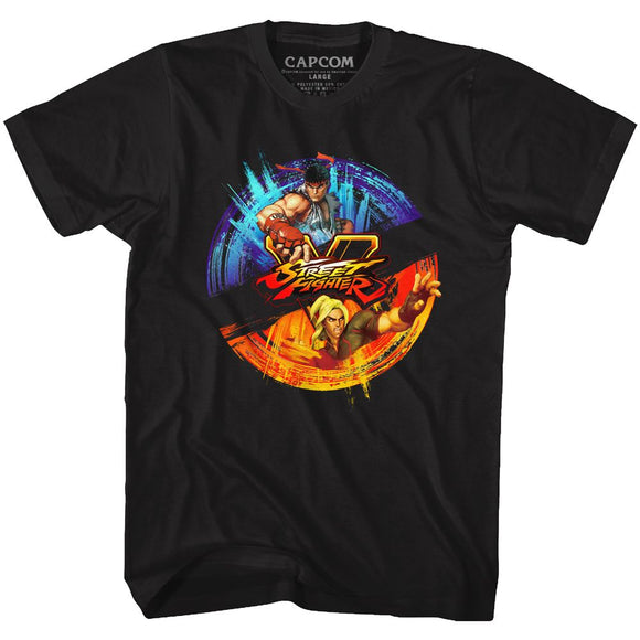 Street Fighter Ryu and Ken Black T-shirt - Yoga Clothing for You