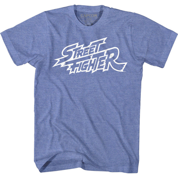 Street Fighter Logo Blue Heather T-shirt - Yoga Clothing for You