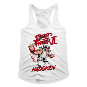 Street Fighter II Ladies Racerback Tanktop Ryu Hadoken Tank - Yoga Clothing for You