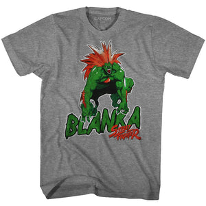 Street Fighter Blanka Grey Heather T-shirt - Yoga Clothing for You