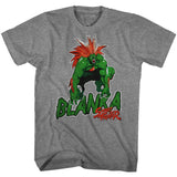 Street Fighter Blanka Grey Heather T-shirt - Yoga Clothing for You